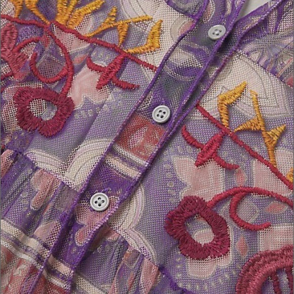 ❤️JOHNNY WAS DUANA EMBROIDERED MESH DRESS💐💐❤️ Most beautiful dress. 3 sizes. - Picture 9 of 11